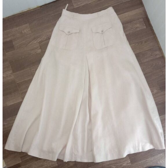 Vintage LIZ CLAIBORNE,tan, maxi skirt. Riding skirt, prairie skirt, gored , butt - Picture 4 of 6